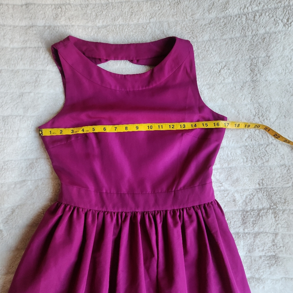 Ted Baker London fit and flare dress Open Back Bow Fuschia Sz 6 Nwt TB sz 2 - Picture 3 of 11
